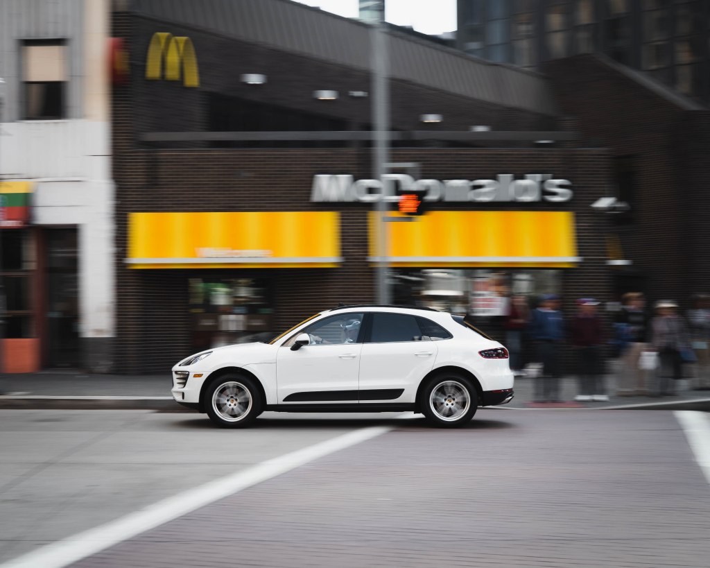 Panning shot of Porsche. Pittsburgh, PA.